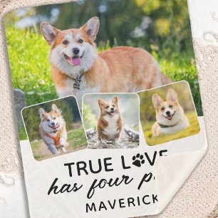 True Love Dog Lover Personalisiert 4 Fotolage Sherpadecke