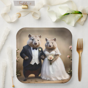 "True Love Down Under: Wombats heiraten Pappteller