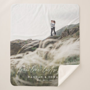 True Love Foto Modernes, personalisiertes Geschenk Sherpadecke