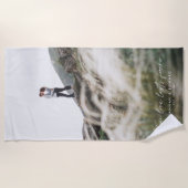 True Love Foto Modernes, personalisiertes Geschenk Strandtuch (Vorderseite)