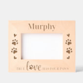 True Love hat vier Paws - Personalisierter Hund Lo Geätzte Rahmen (Vorderseite)