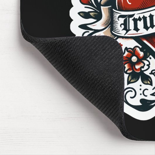 True Love Heart Tattoo Sticker Style Artistic Mousepad (Ecke)