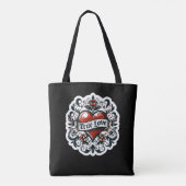 True Love Heart Tattoo Sticker Style Artistic Tasche (Rückseite)