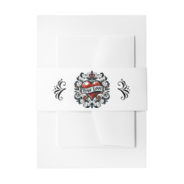 True Love Heart Tattoo Sticker Wedding Einladungsbanderole