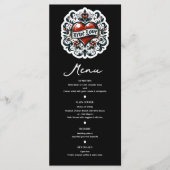 True Love Heart Tattoo Sticker Wedding Menü Menükarte (Vorderseite)