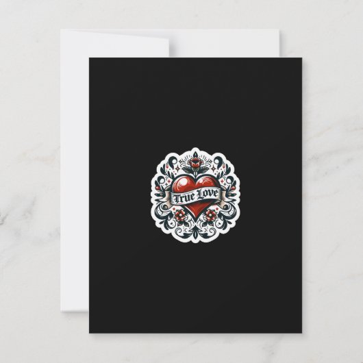 True Love Heart Tattoo Sticker Wedding RSVP Einladung (Rückseite)