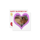 True Love Horses Conversation Hearts Valentine's Mitteilungskarte (Vorderseite/Rückseite Beispiel)
