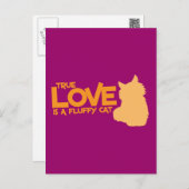 TRUE LOVE ist eine flauschige Katze Postkarte (Vorne/Hinten)