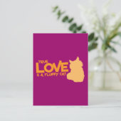 TRUE LOVE ist eine flauschige Katze Postkarte (Stehend Vorderseite)