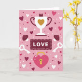 True Love Key To My Heart Card Karte (Gelbe Blume)