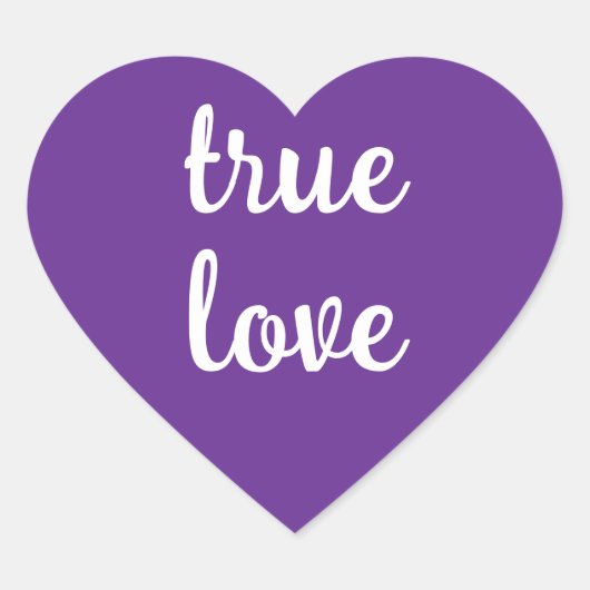 True Love Lila Heart Stickers (Vorderseite)