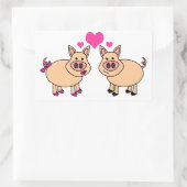 True Love - Niedliches Schweinefleisch Cartoon Rechteckiger Aufkleber (Tasche)