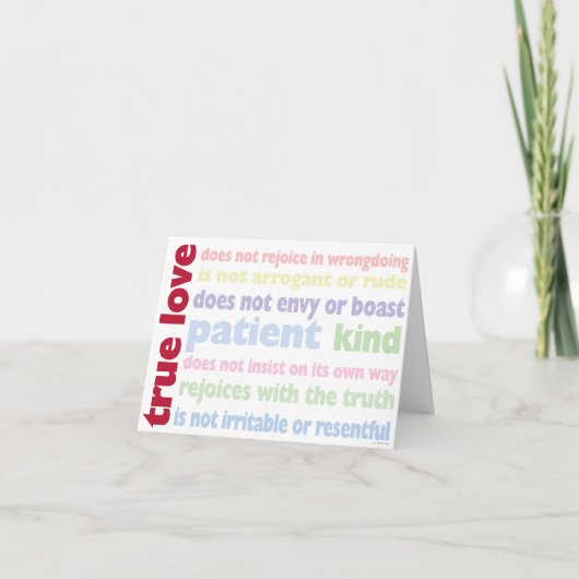 True Love Note Card Feiertagskarte (Vorderseite)