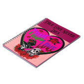 True Love Pink Skull Couple Custom Notizblock (Linke Seite)