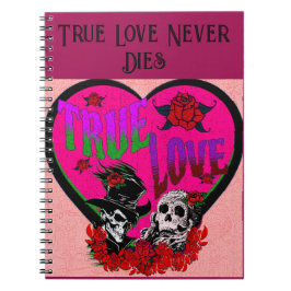 True Love Pink Skull Couple Custom Notizblock