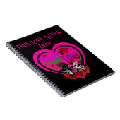 True Love Pink Skull Couple Custom Notizblock (Rechte Seite)