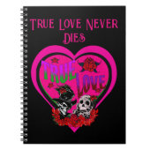 True Love Pink Skull Couple Custom Notizblock (Vorderseite)