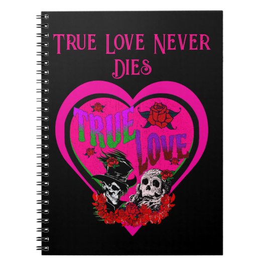 True Love Pink Skull Couple Custom Notizblock (Vorderseite)