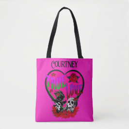 True Love Pink Skull Couple Custom Tasche