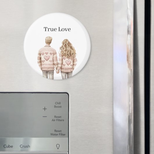 True Love Pink Sweethearts Magnet (In Situ (Kühlschrank))