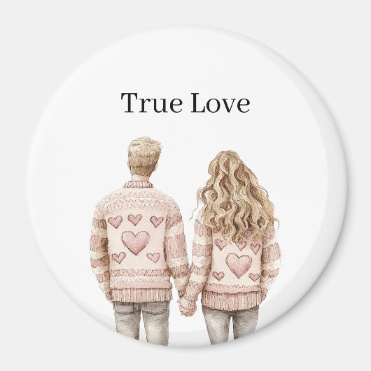 True Love Pink Sweethearts Magnet (Vorne)