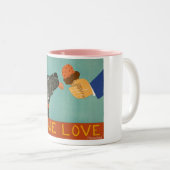 True Love-Pink Tasse-Stephen Huneck Zweifarbige Tasse (VorderseiteRechts)