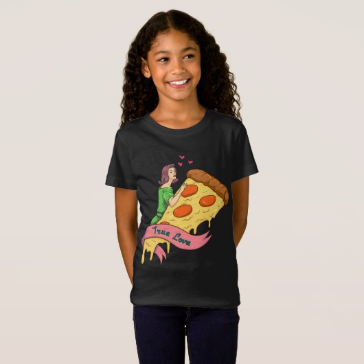 True Love Pizza Slice Retro Romance Novel Design: T-Shirt (Vorne ganz)