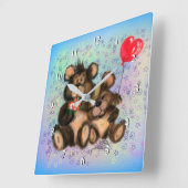 True Love Quadratische Wanduhr (Winkel)