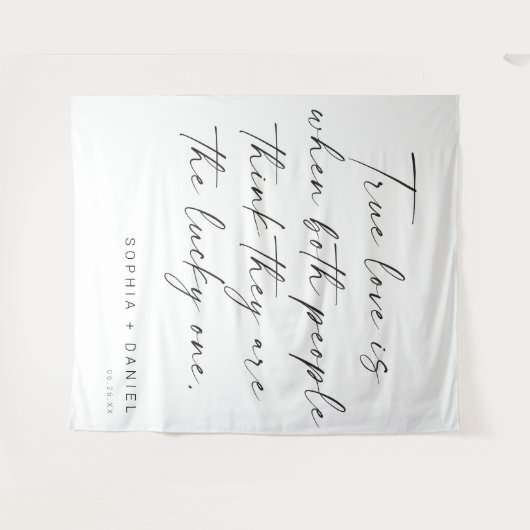 True Love Quote Wedding Background Decke Wandteppich (Vorderseite (Horizontal))