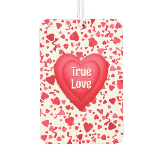 True Love Red Confetti Personalisiert Autolufterfrischer (Rückseite)