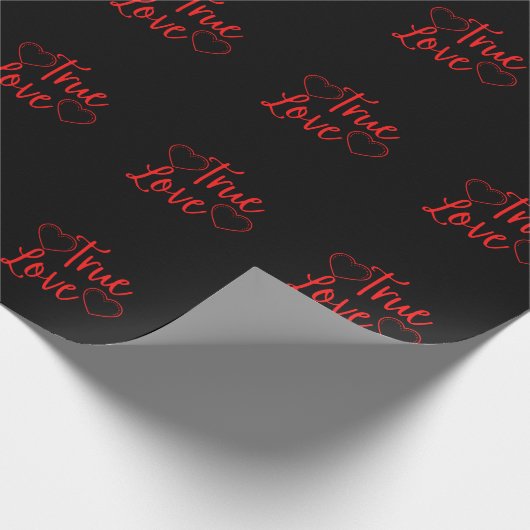 True Love Red Valentine Geschenkpapier (Ecke)