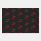 True Love Red Valentine Geschenkpapier Set (Vorderseite 3)