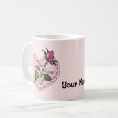True Love Rose Hochzeit Tasse (Vorderseite Links)