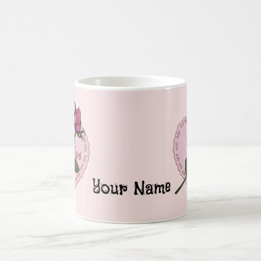 True Love Rose Hochzeit Tasse (Mittel)