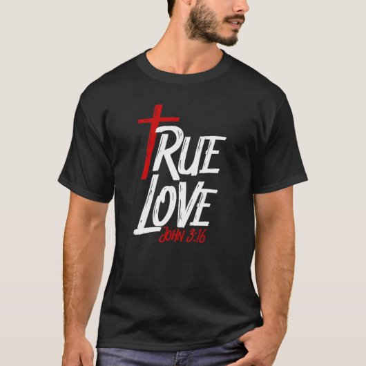 True Love Rotes Kreuz Ostern T-Shirt (Vorderseite)