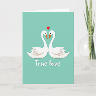 True Love Schwäne Herz Karte
