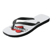 True Love Tattoo Heart | Klassisches Romandesign Badesandalen (Schrägansicht)