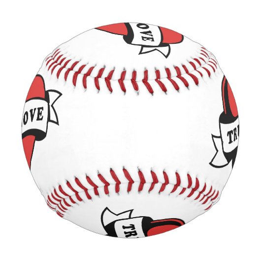 True Love Tattoo Heart | Klassisches Romandesign Baseball (Vorderseite)