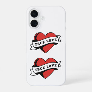 True Love Tattoo Heart   Klassisches Romandesign iPhone 16 Hülle