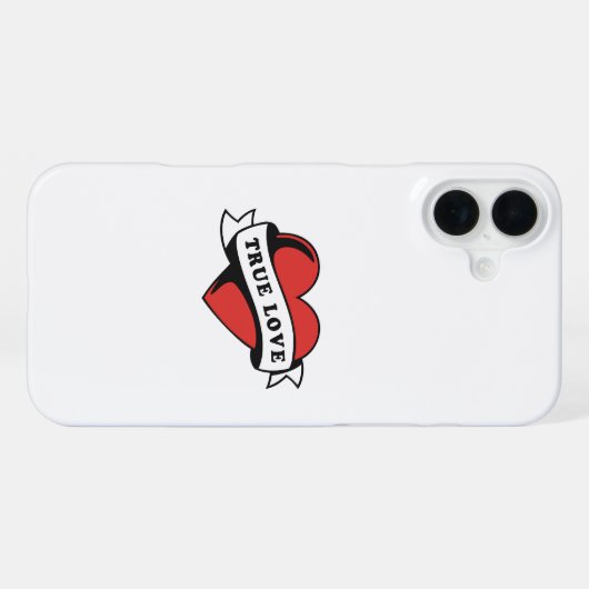True Love Tattoo Heart | Klassisches Romandesign iPhone Hülle (Rückseite (Horizontal))