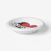 True Love Tattoo Heart | Klassisches Romandesign Pappteller (Gewinkelt)