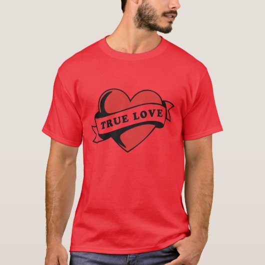 True Love Tattoo Heart | Klassisches Romandesign T-Shirt (Vorderseite)