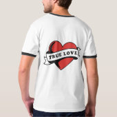 True Love Tattoo Heart | Klassisches Romandesign T-Shirt (Rückseite)