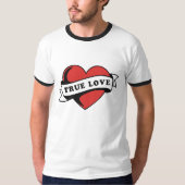 True Love Tattoo Heart | Klassisches Romandesign T-Shirt (Vorderseite)