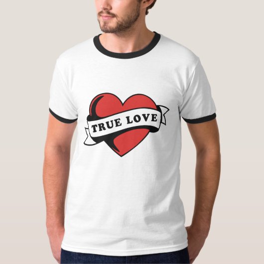 True Love Tattoo Heart | Klassisches Romandesign T-Shirt (Vorderseite)