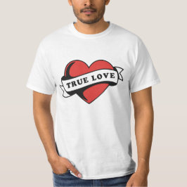 True Love Tattoo Heart | Klassisches Romandesign T-Shirt