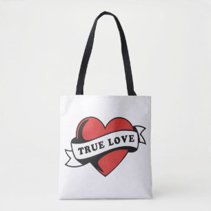 True Love Tattoo Heart Klassisches Romandesign Tasche