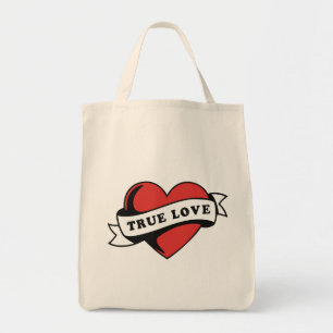 True Love Tattoo Heart Klassisches Romandesign Tragetasche