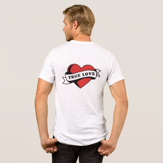 True Love Tattoo Heart | Klassisches Romandesign Tri-Blend Shirt (Rückseite voll)