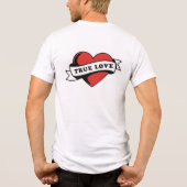 True Love Tattoo Heart | Klassisches Romandesign Tri-Blend Shirt (Rückseite)